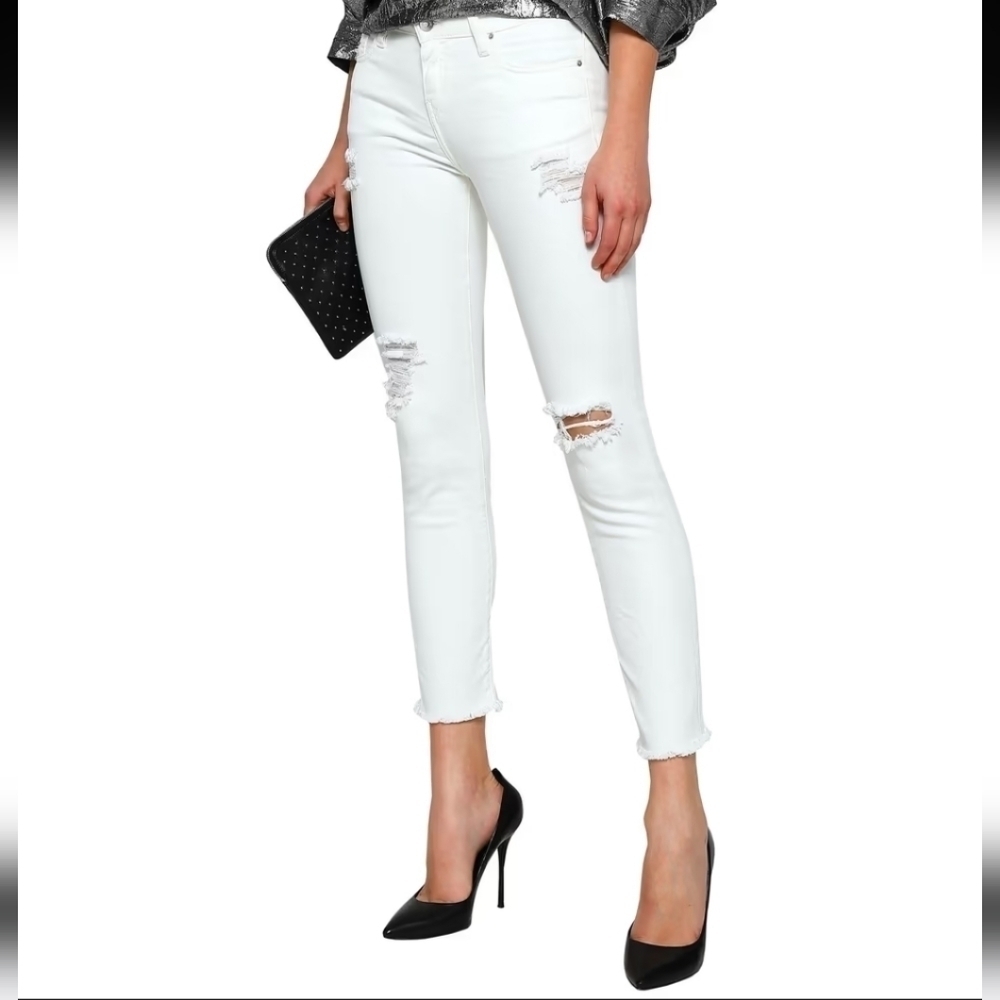 IRO Jarod cropped distressed low-rise skinny jeans Size 24